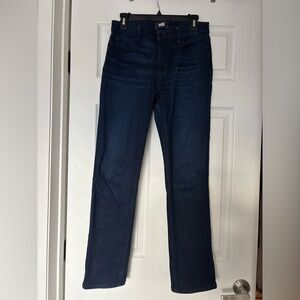 PAIGE Women's Dark Blue Straight Leg Jeans